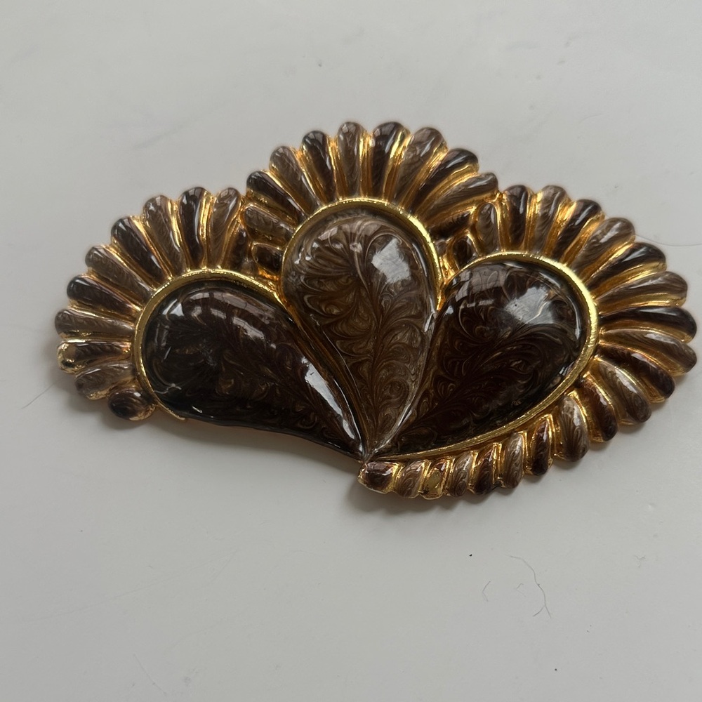 Gold and Brown Vintage-Inspired Heart Belt buckle made in Germany